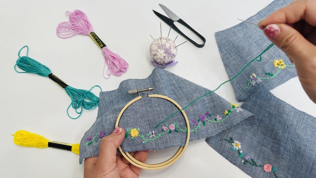 ハンドメイドの刺繍