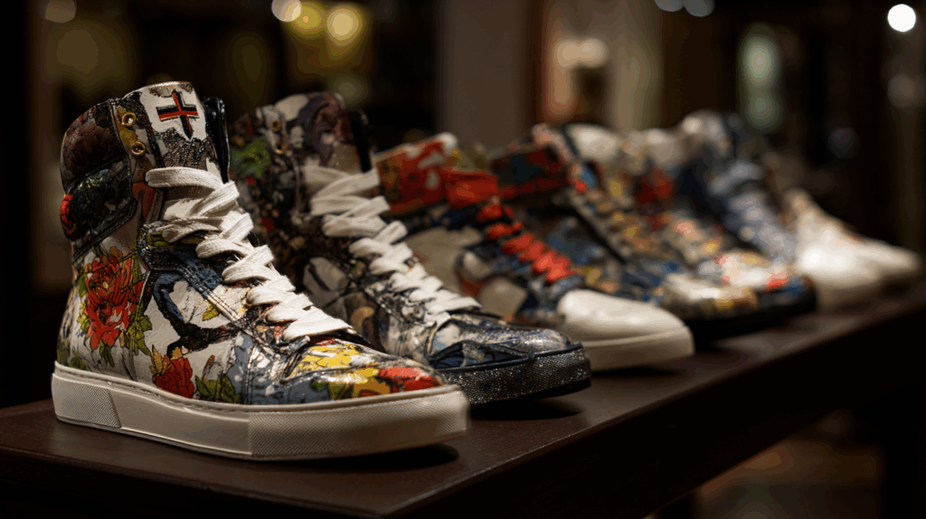 現在の画像に代替テキストがありません。ファイル名: kubos2502_Stylish_original_sneakers._Various_types_including_hi_1271c2ca-b38c-43db-8c51-442f60ff7aa6.png