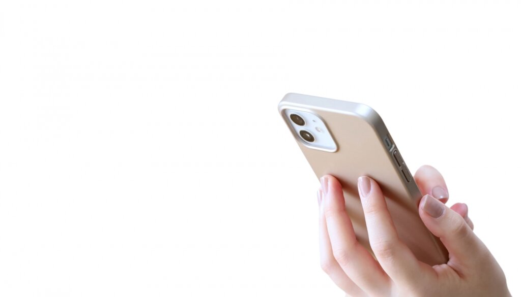 スマートフォンを操作する女性