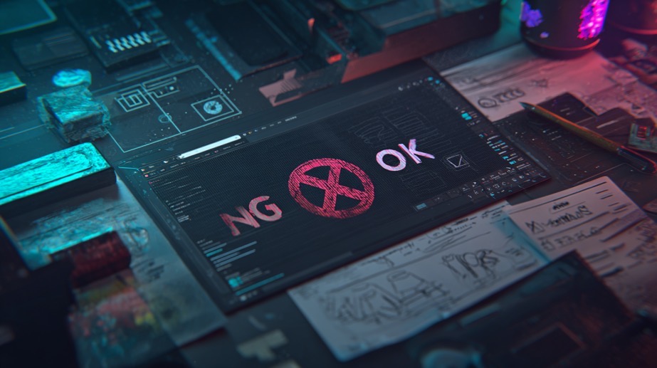 「NG」と「OK」の文字