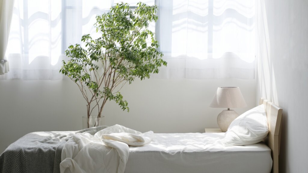 ベッドとカーテン